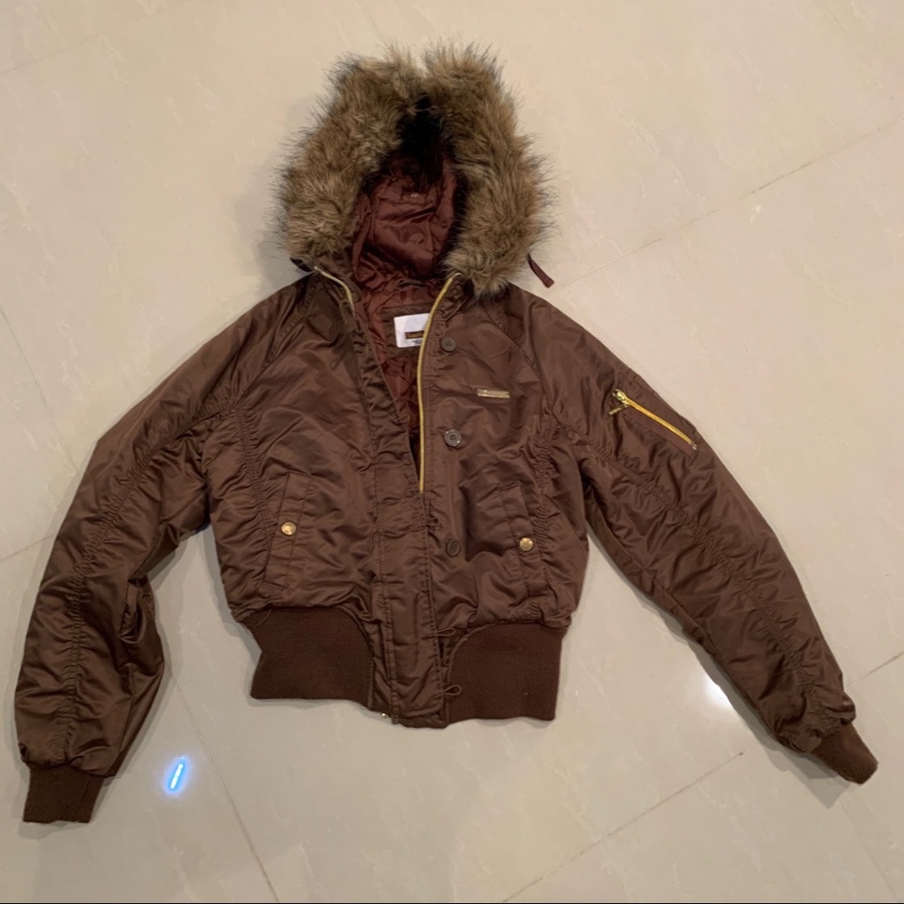 COPY - SouthPole Bomber Jacket fur hood Brown SzM